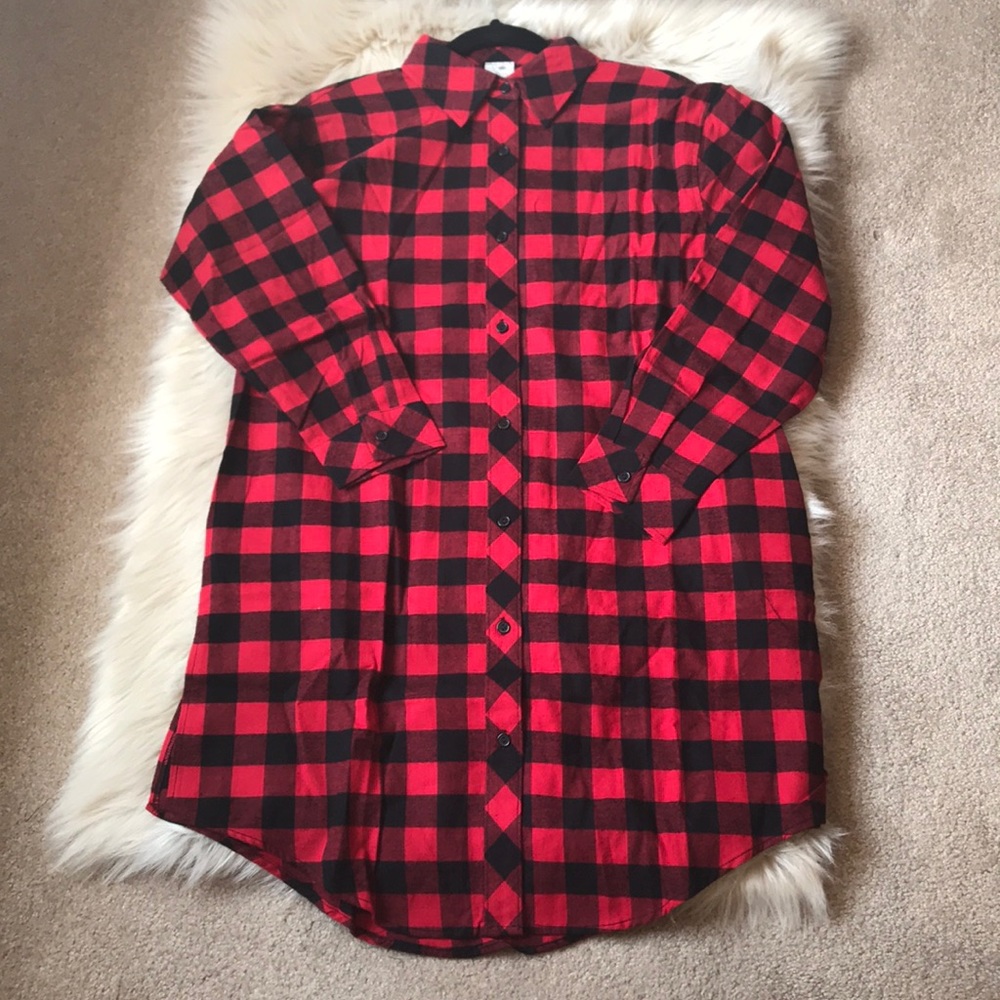 Buffalo Plaid Tunic/Duster/Dress - Picture 3 of 4